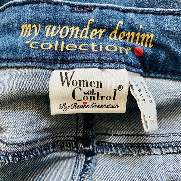 My Wonder Collection Renee Greenstein Jeans Women's Size 12 Patchwork Front - Picture 7 of 8